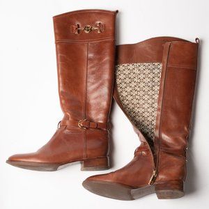 Tory Burch Sienna Brita Riding Boots Size 9 Brown